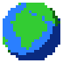 A spinning globe of the Earth